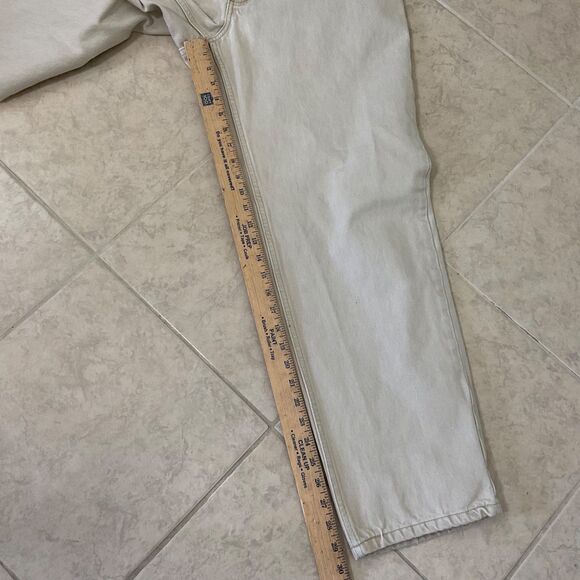 Lands' End Men’s Square Rigger Beige Jeans Made USA Tapered Size 34x30 - Picture 8 of 14